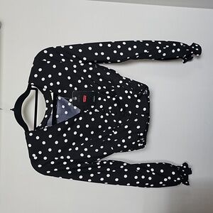 Levi's crop polka dot casual formal with vintage buttons